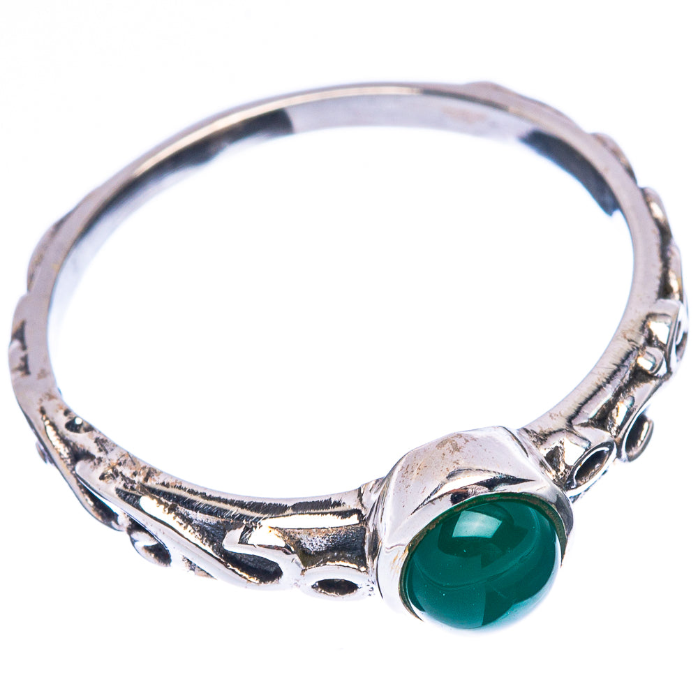 Green Onyx Ring Size 7.75 (925 Sterling Silver) R5529