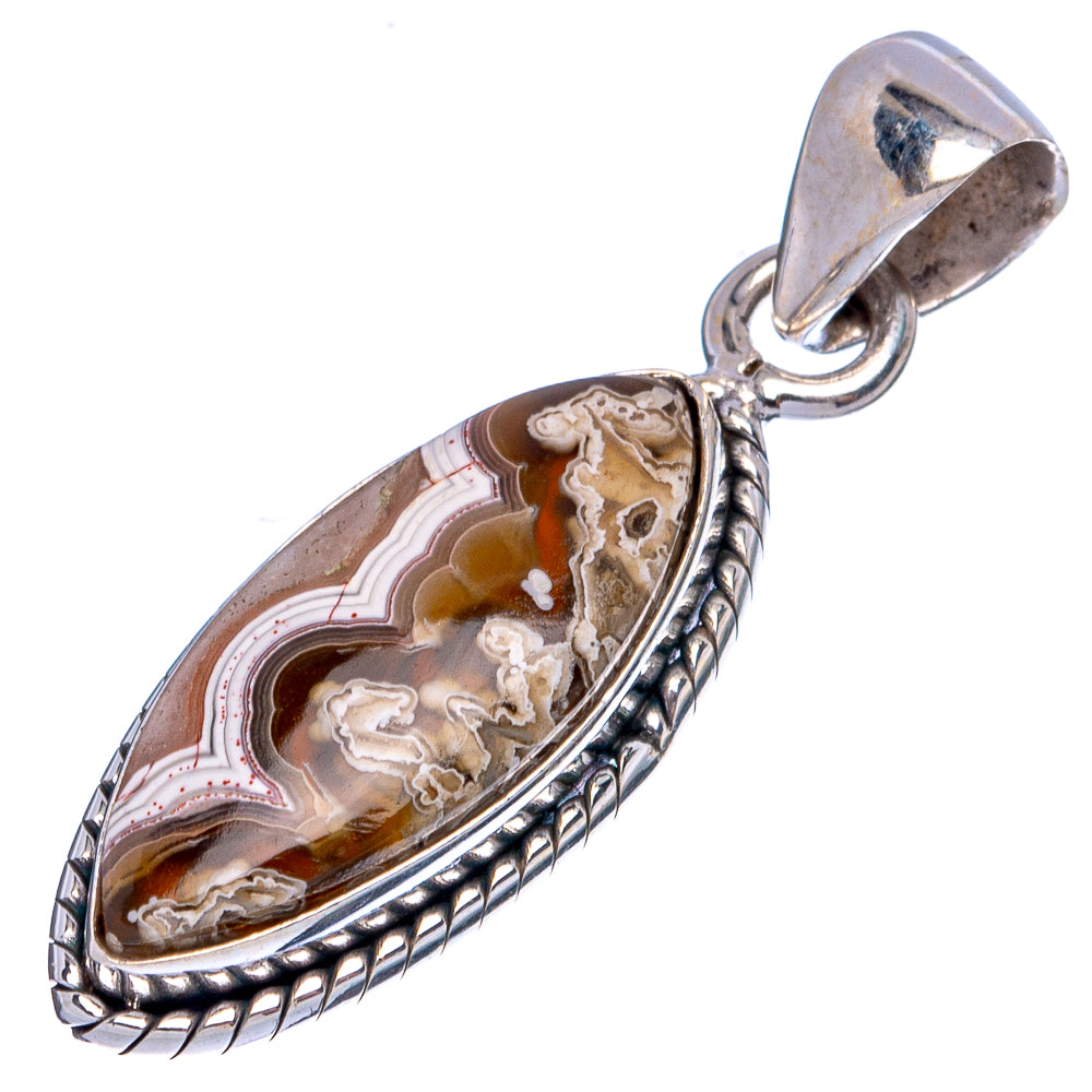 Laguna Lace Agate Pendant 1 3/8" (925 Sterling Silver) P43523
