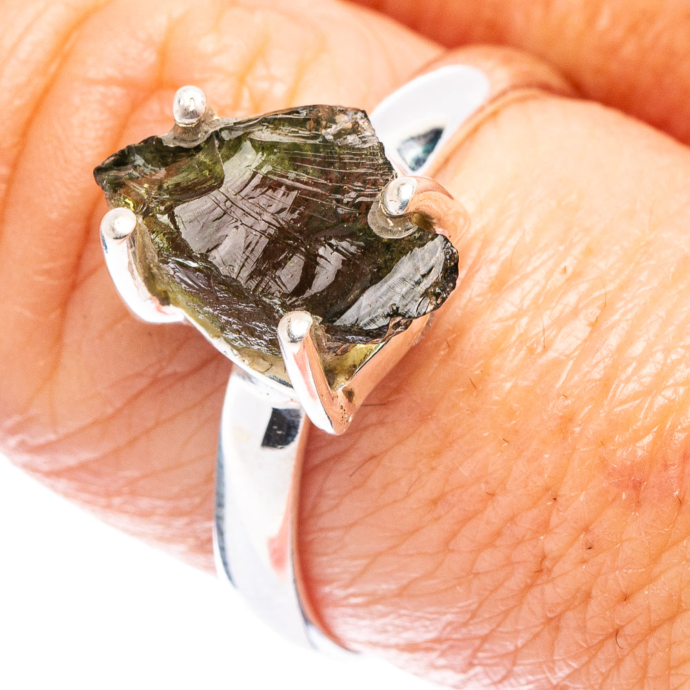 Moldavite Ring Size 8.5 (.925 Sterling Silver)