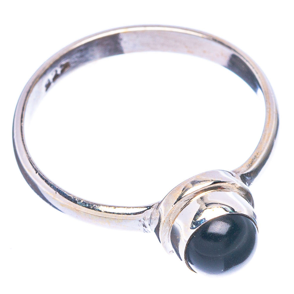 Black Onyx Dainty Ring Size 8 (925 Sterling Silver) R5254