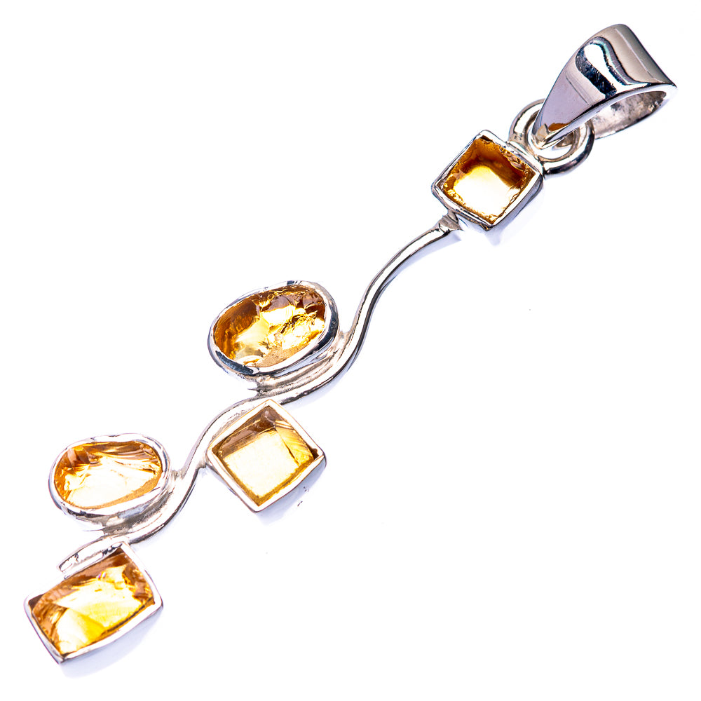 Premium Faceted Citrine Pendant 1 7/8" (925 Sterling Silver) P38752