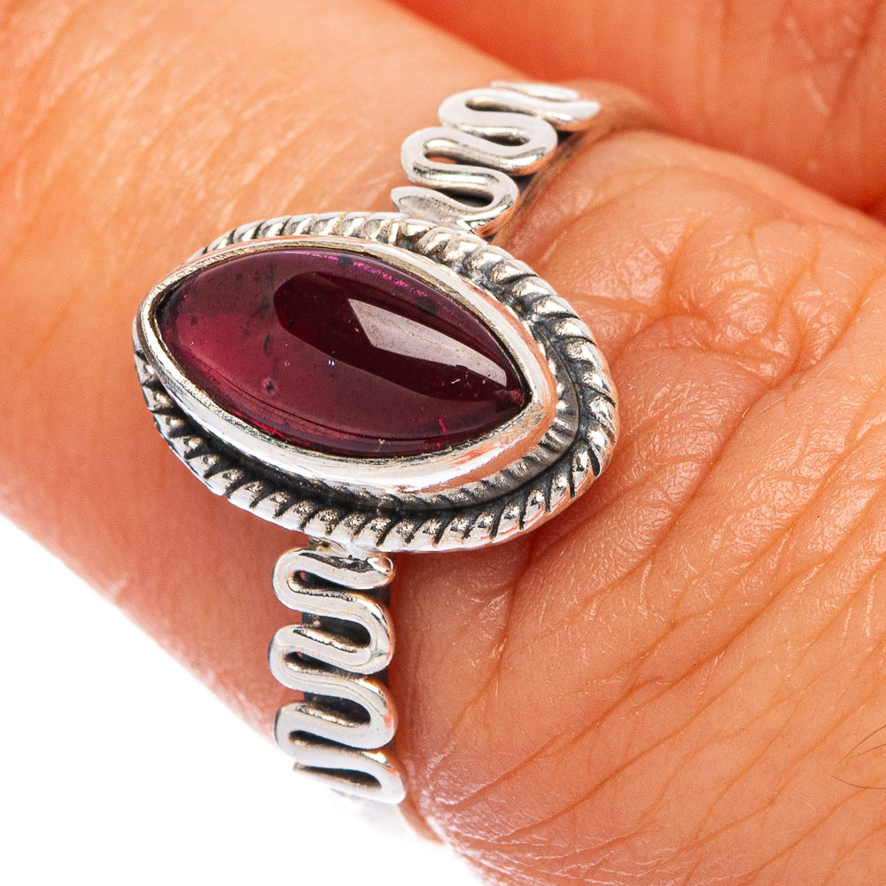 Garnet Dainty Ring Size 7 (925 Sterling Silver) R145440