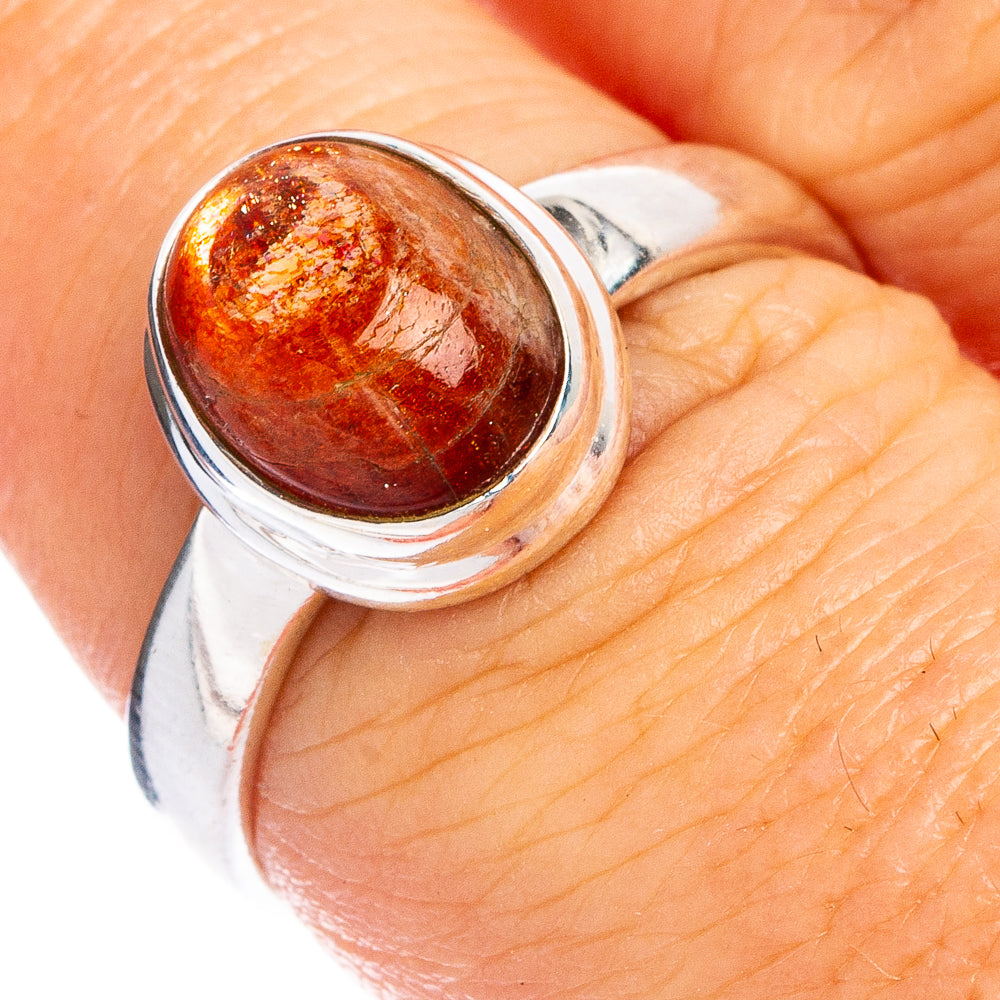 Sunstone Ring Size 7.25 (.925 Sterling Silver)