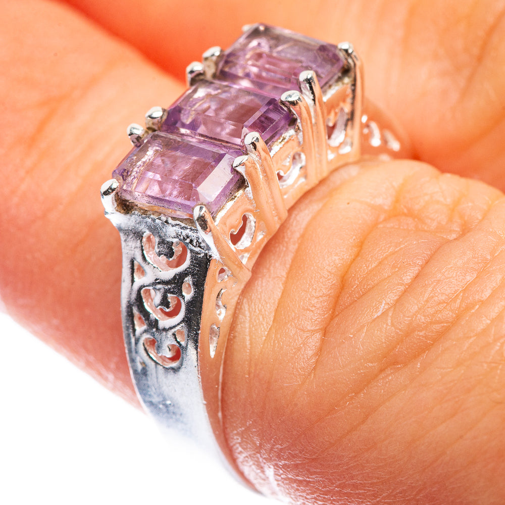 Faceted Pink Amethyst Dainty Ring Size 6 (925 Sterling Silver) R142564