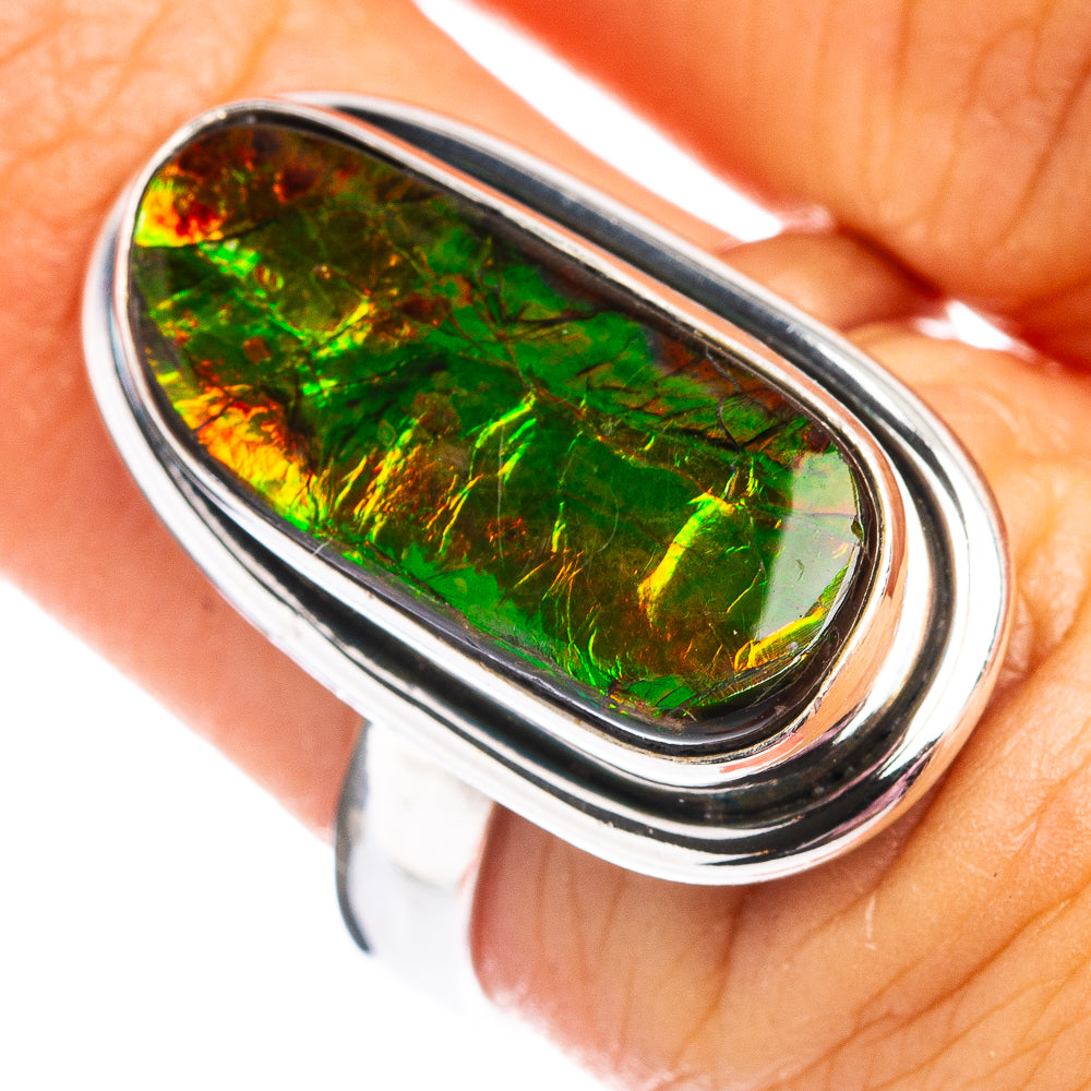 Premium Canadian Ammolite Ring Size 7 (.925 Sterling Silver)