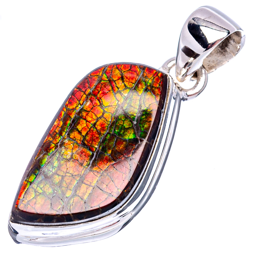 Rare Canadian Ammolite Pendant 1 3/8" (.925 Sterling Silver)