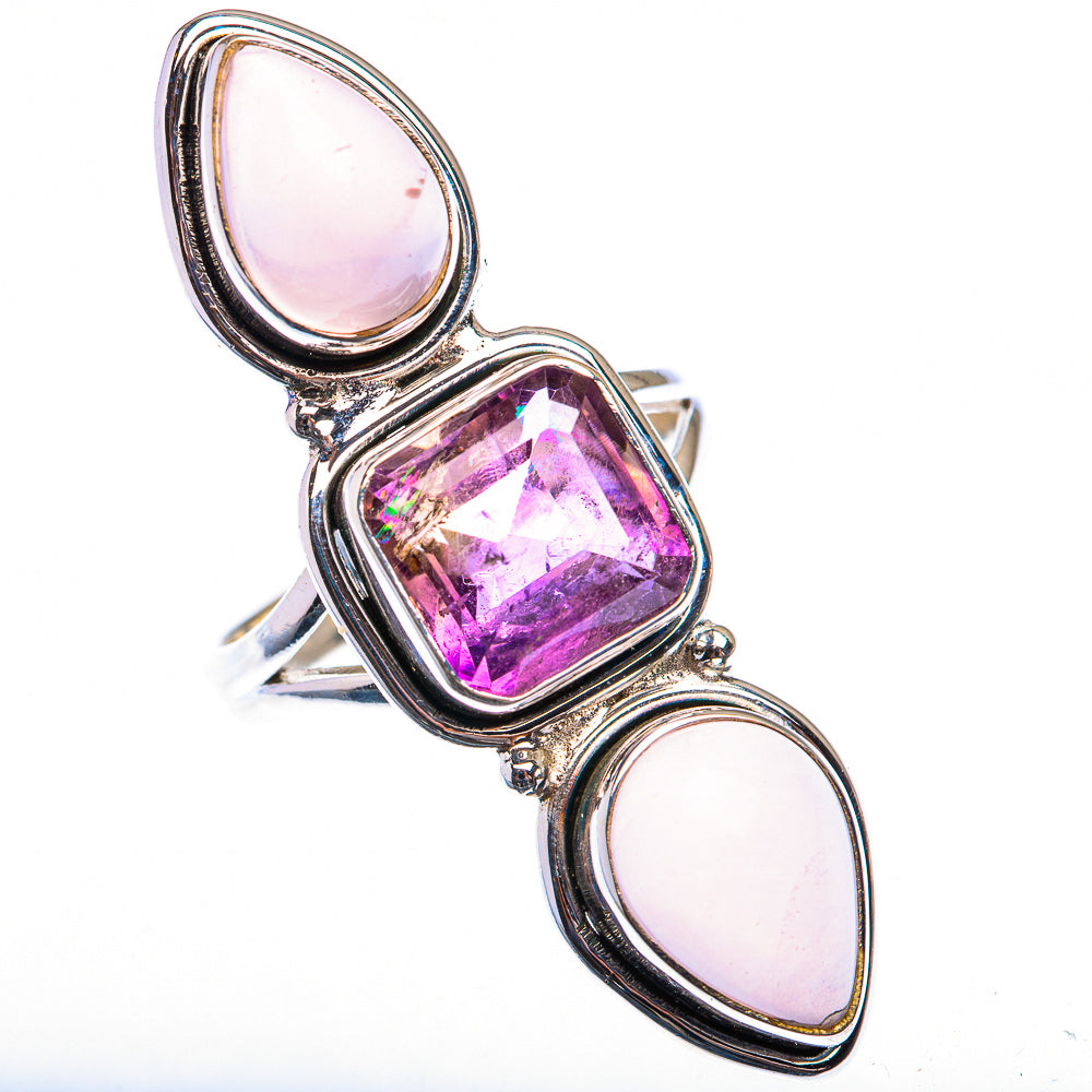 Huge Amethyst, Rose Quartz Ring Size 11.75 (925 Sterling Silver) RING140008