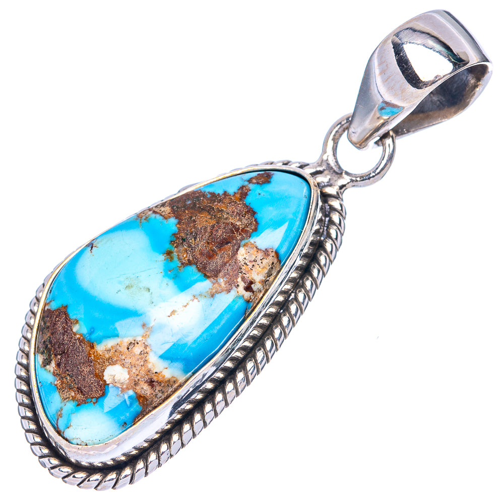 Rare Golden Hills Turquoise Pendant 1 5/8" (925 Sterling Silver) P42699