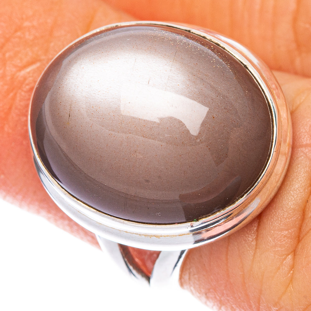 Chocolate Moonstone Ring Size 5 (925 Sterling Silver) R1496