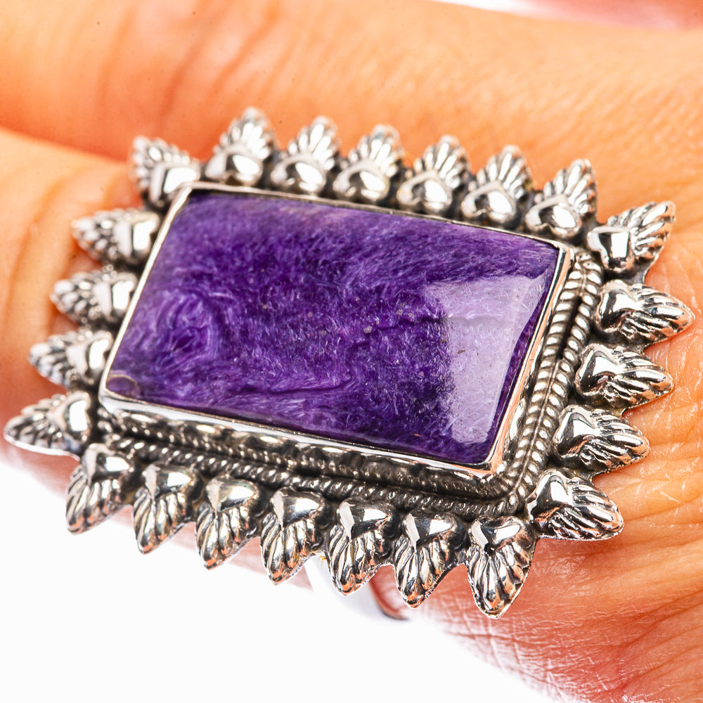 Huge Charoite Ring Size 9 (925 Sterling Silver) R142323