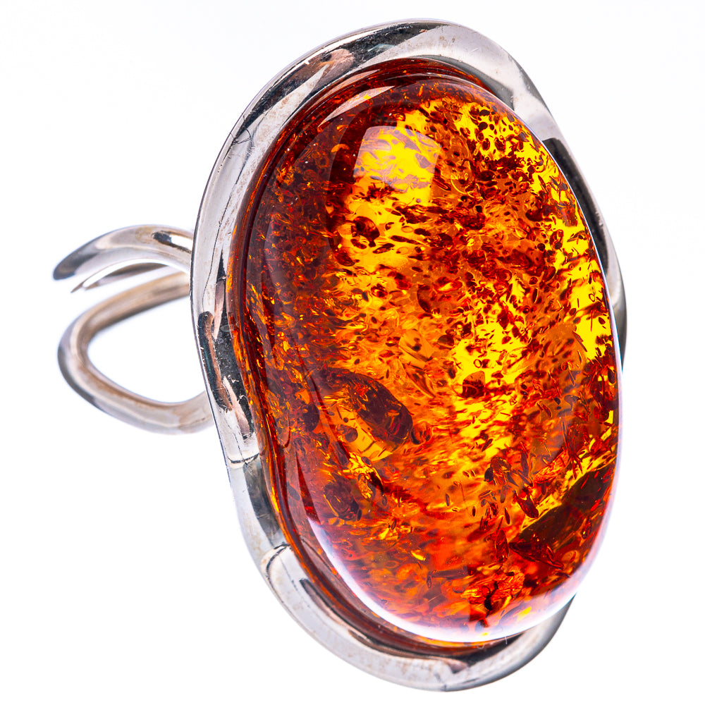 Baltic Amber Ring Size 9.5 (925 Sterling Silver) R1903