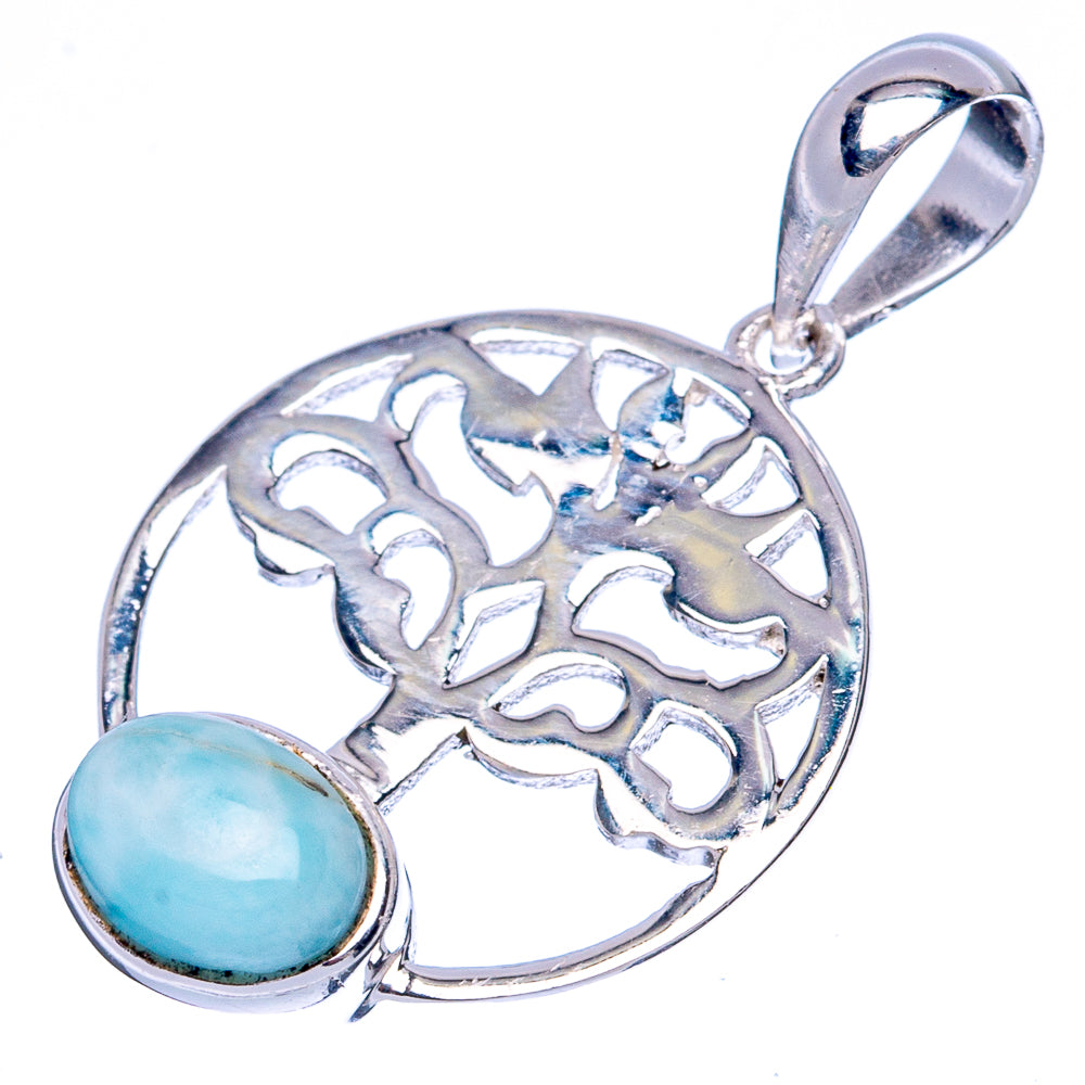 Larimar Dainty Pendants 1 1/8" (925 Sterling Silver) P42239