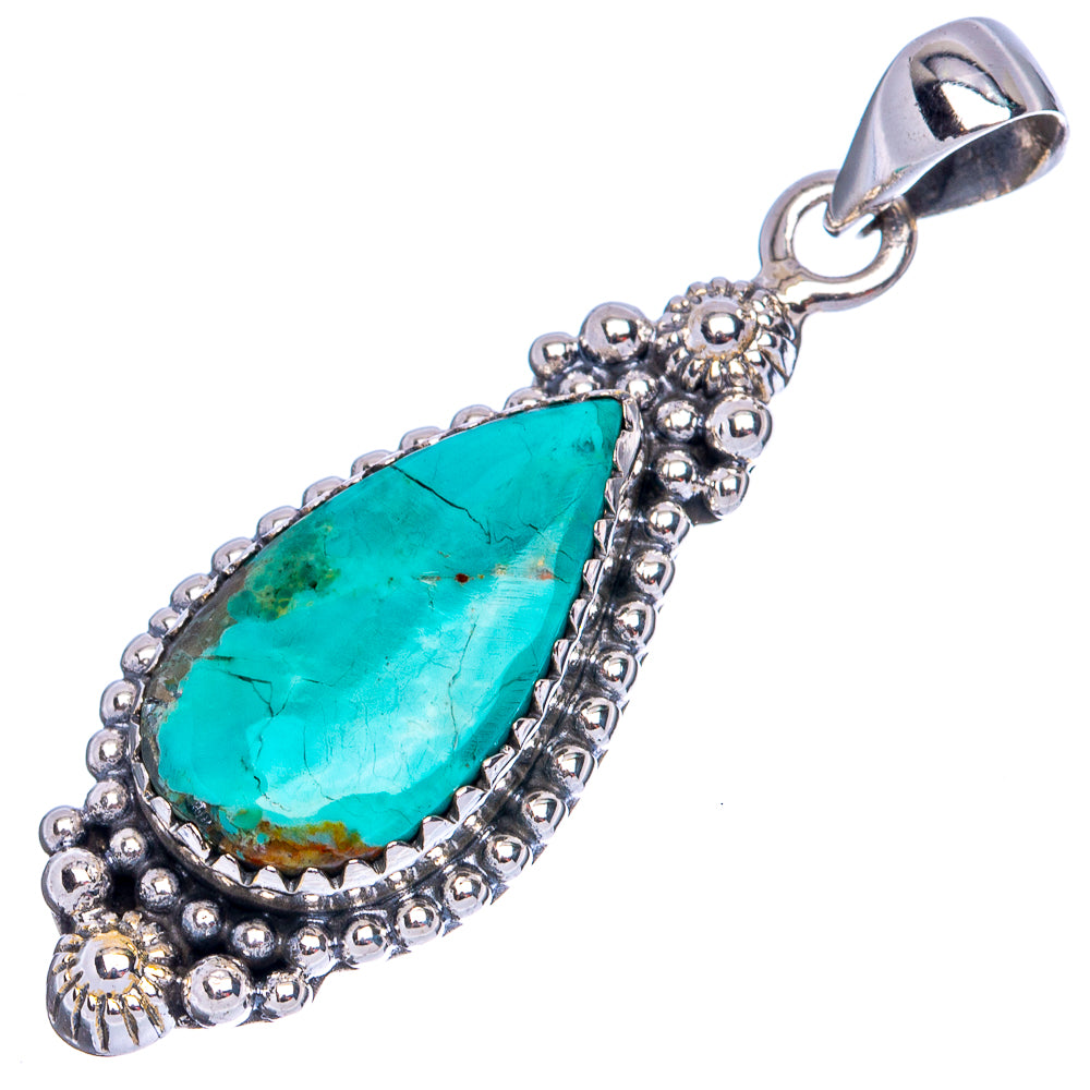 Rare Arizona Turquoise Pendant 1 5/8" (925 Sterling Silver) P42117