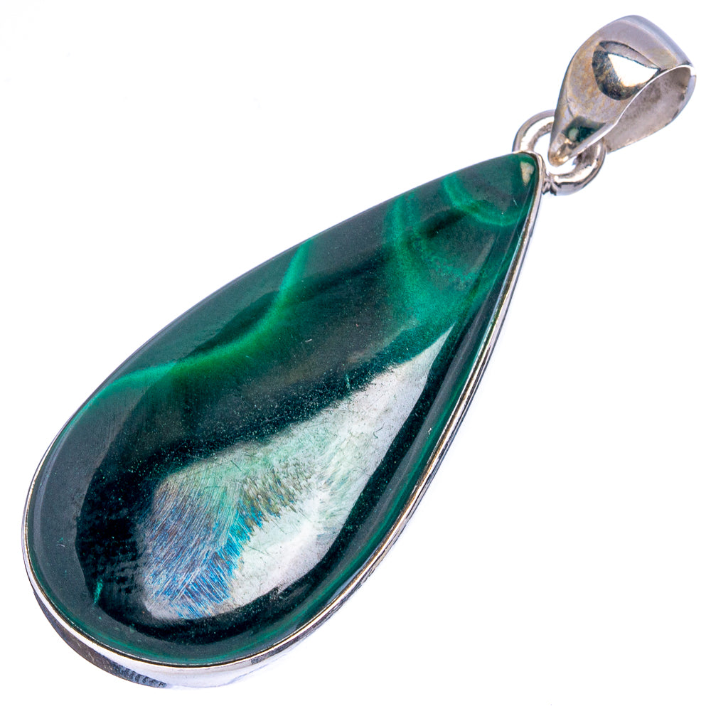 Malachite Pendants 1 3/4" (925 Sterling Silver) P43210