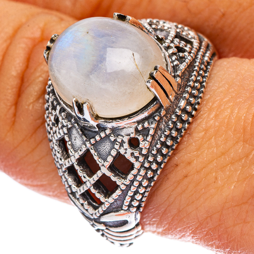 Rainbow Moonstone Ring Size 9 (925 Sterling Silver) R146392