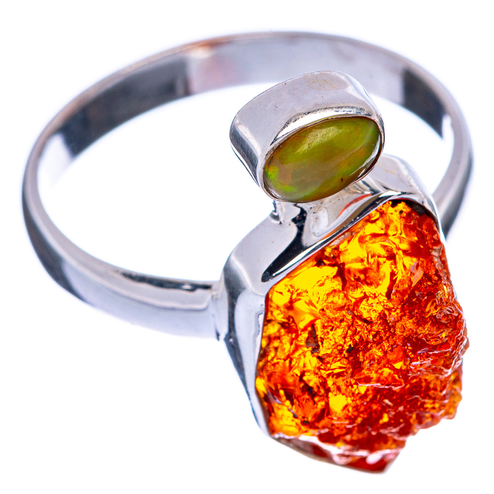 Rare Mexican Fire Opal, Ethiopian Opal Ring Size 9 (925 Sterling Silver) R145538