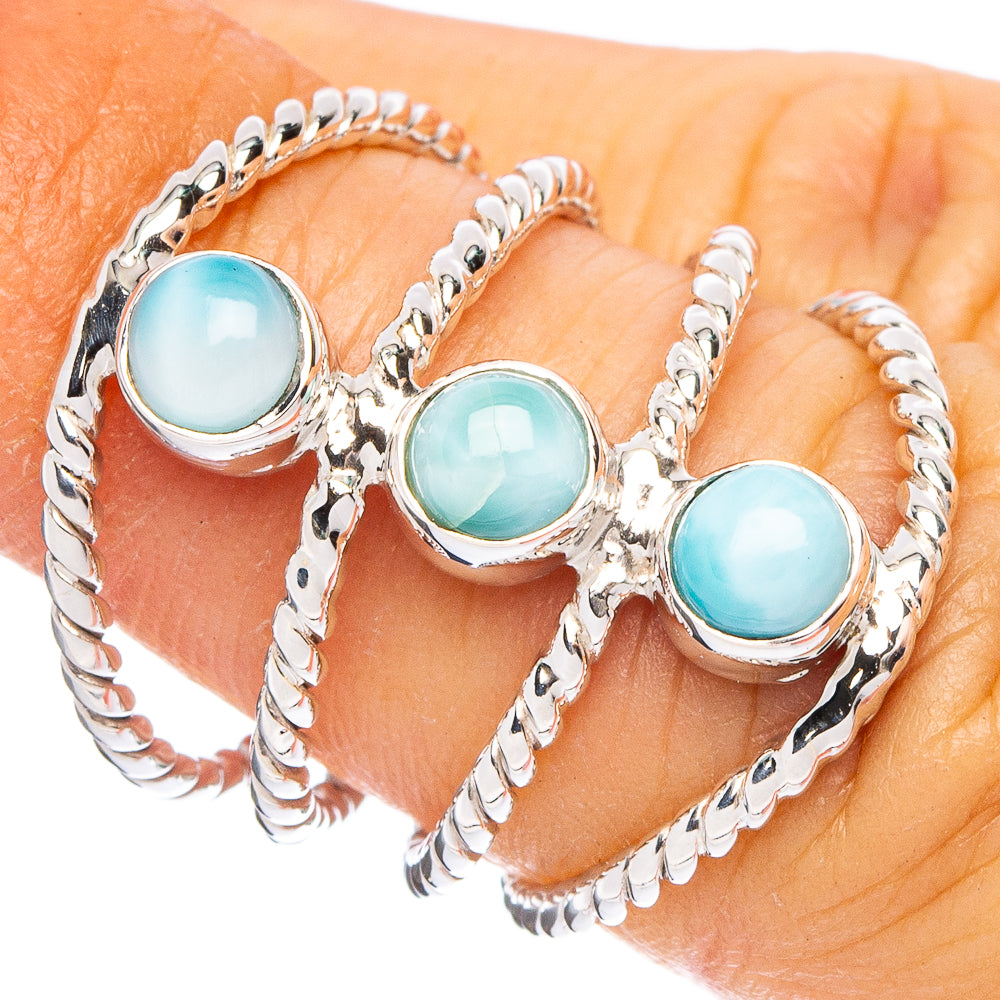 Larimar 925 Sterling Silver Premium Ring Size 5.75 (925 Sterling Silver) R6514