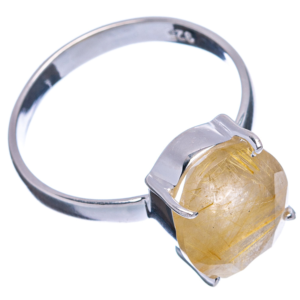 Rutilated Quartz Ring Size 8 (.925 Sterling Silver)