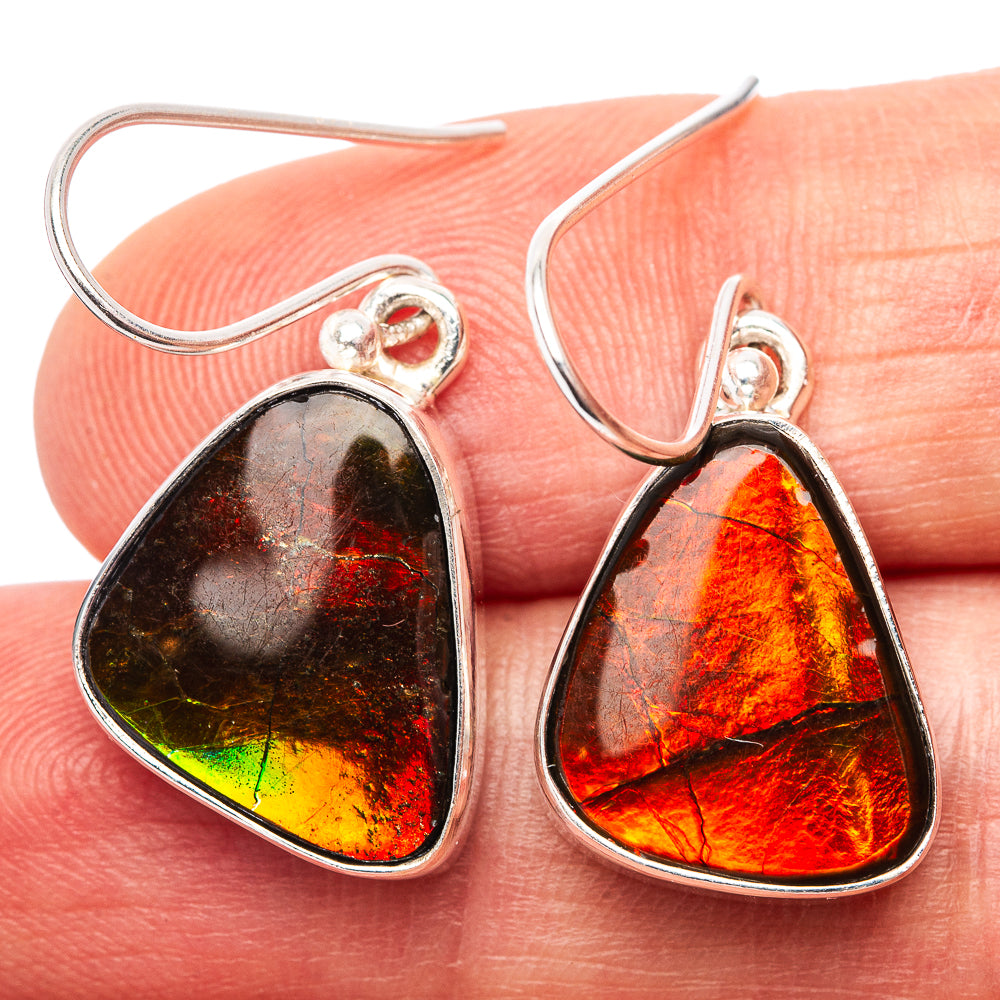Premium Canadian Ammolite Earrings 1 1/4" (.925 Sterling Silver)