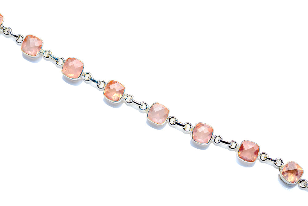 Rose Quartz 925 Sterling Silver Bracelets Adjustable (925 Sterling Silver) BR90205