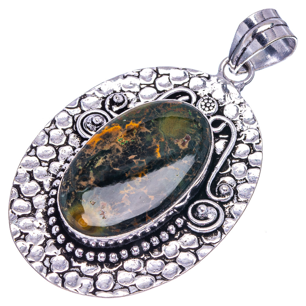 Ocean Jasper Pendant 2 3/8" (German Silver)