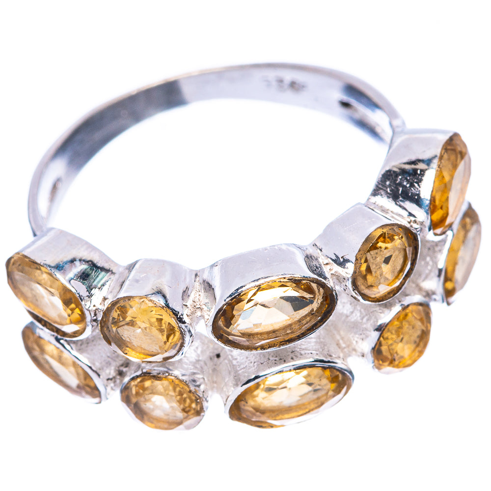 Faceted Citrine 925 Sterling Silver Ring Size 7.75 (925 Sterling Silver) R5454