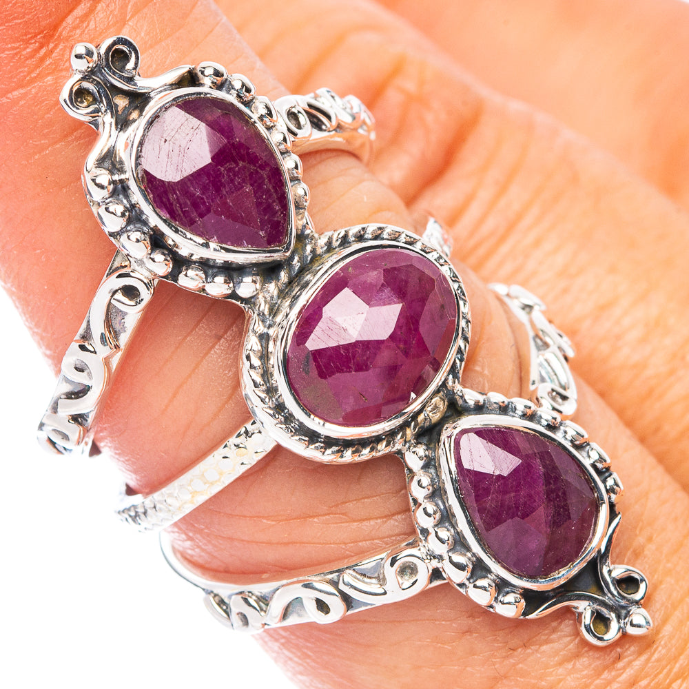 Signature Ruby Ring Size 7.75 (925 Sterling Silver) R7586