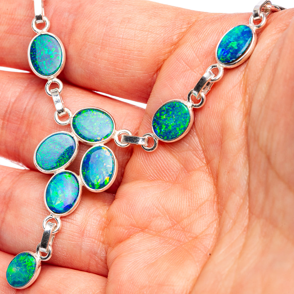Anasilvercos Doublet Opal Bracelet 7 To 8" (925 Sterling Silver) (925 Sterling Silver) N90096