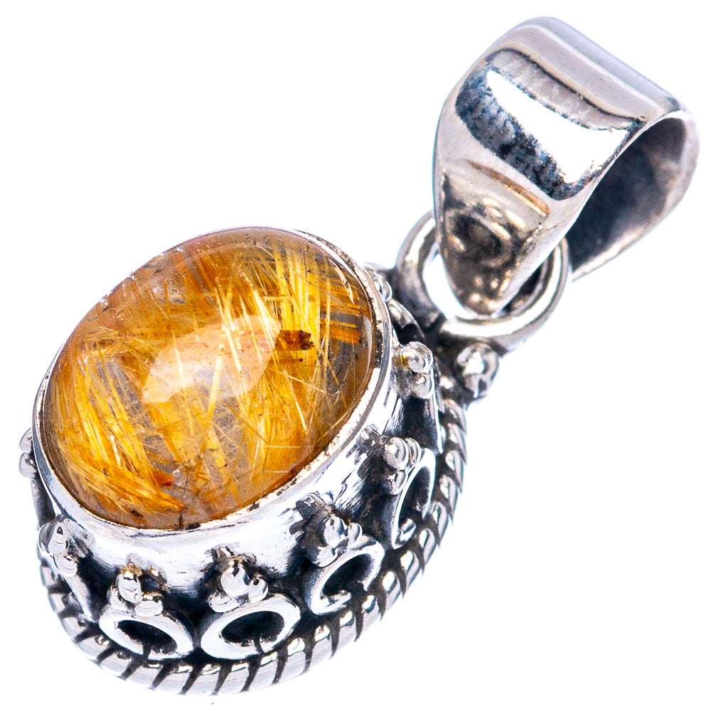 Rutilated Quartz Pendants 7/8" (925 Sterling Silver) P42336