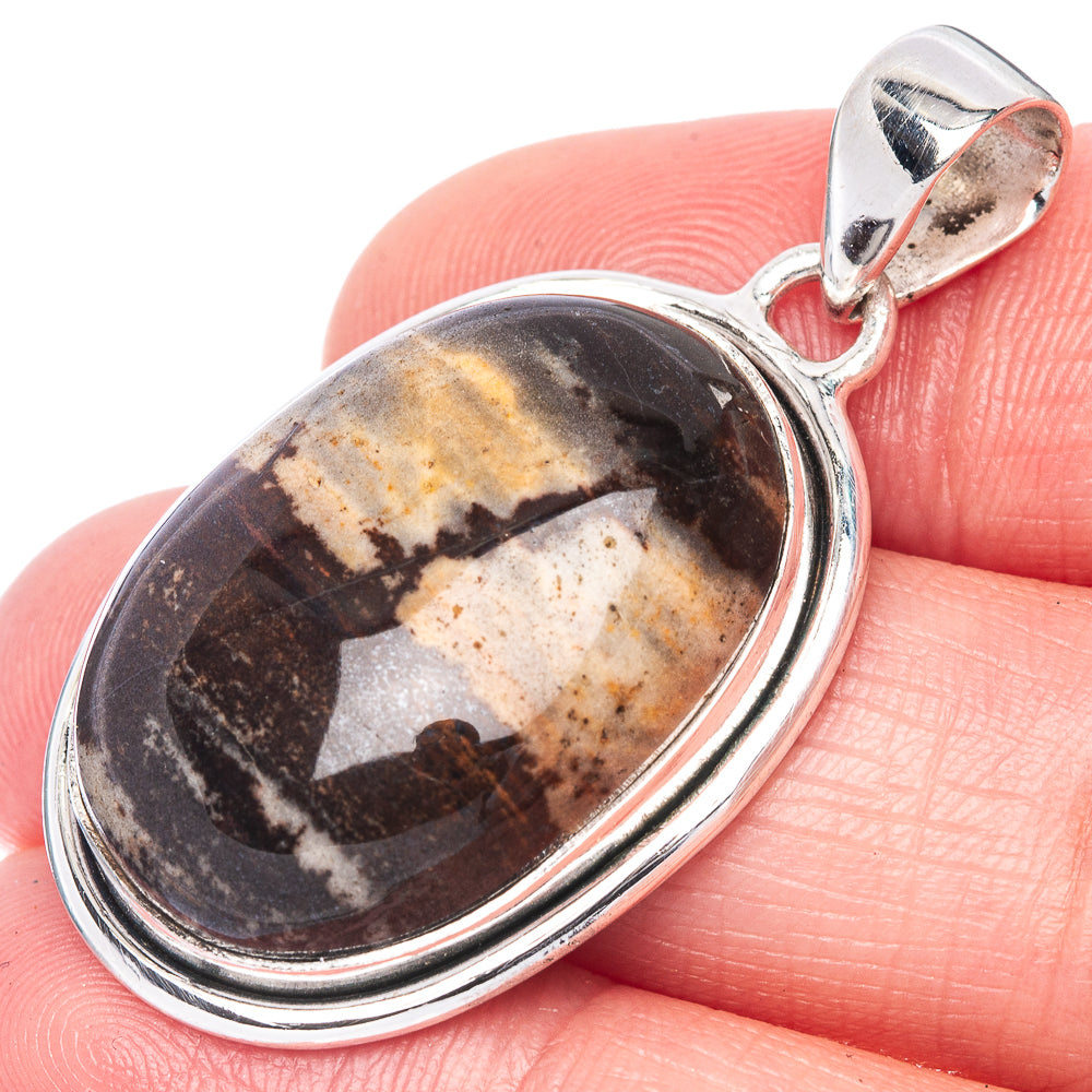 Coconut Jasper Pendant 1 5/8" (925 Sterling Silver) P40901