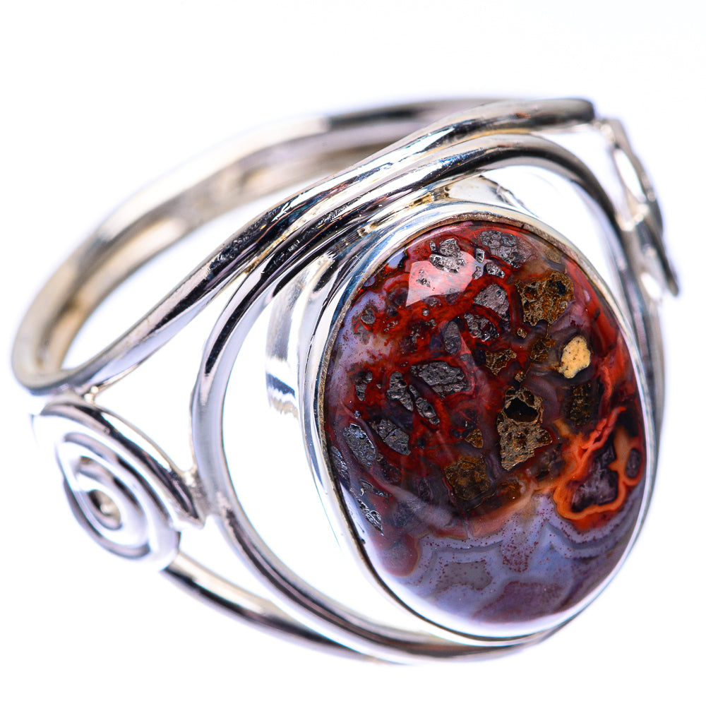 Crazy Lace Agate Ring Size 10.5 (925 Sterling Silver) R140756