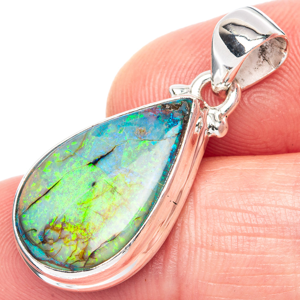 Rare Sterling Opal 925 Sterling Silver Pendant 1 1/4" (925 Sterling Silver) P41909