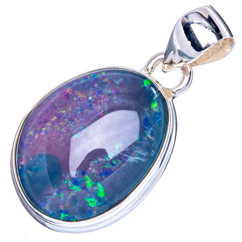 Rare Triplet Opal Pendant 1 1/8" (925 Sterling Silver) P41783