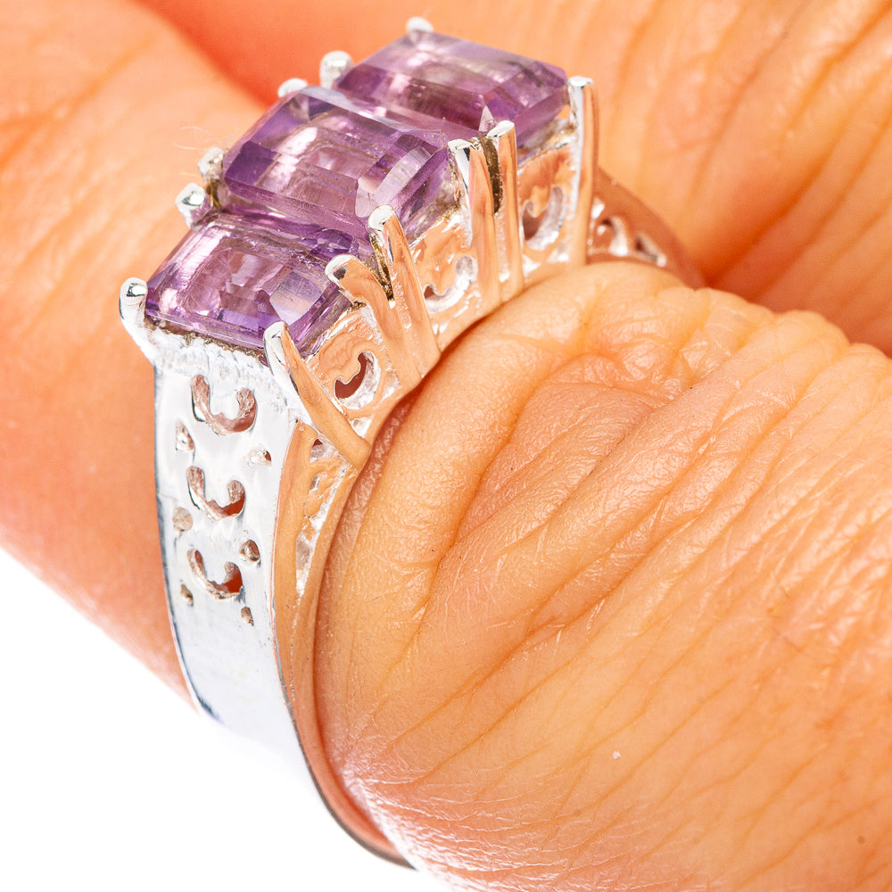 Faceted Amethyst Ring Size 6.75 (925 Sterling Silver) R5690