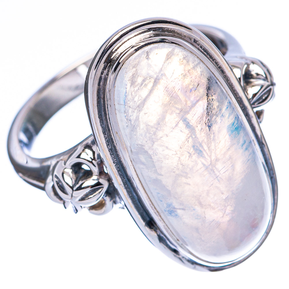 Asc Premium Rainbow Moonstone Ring Size 8 (925 Sterling Silver) R3494