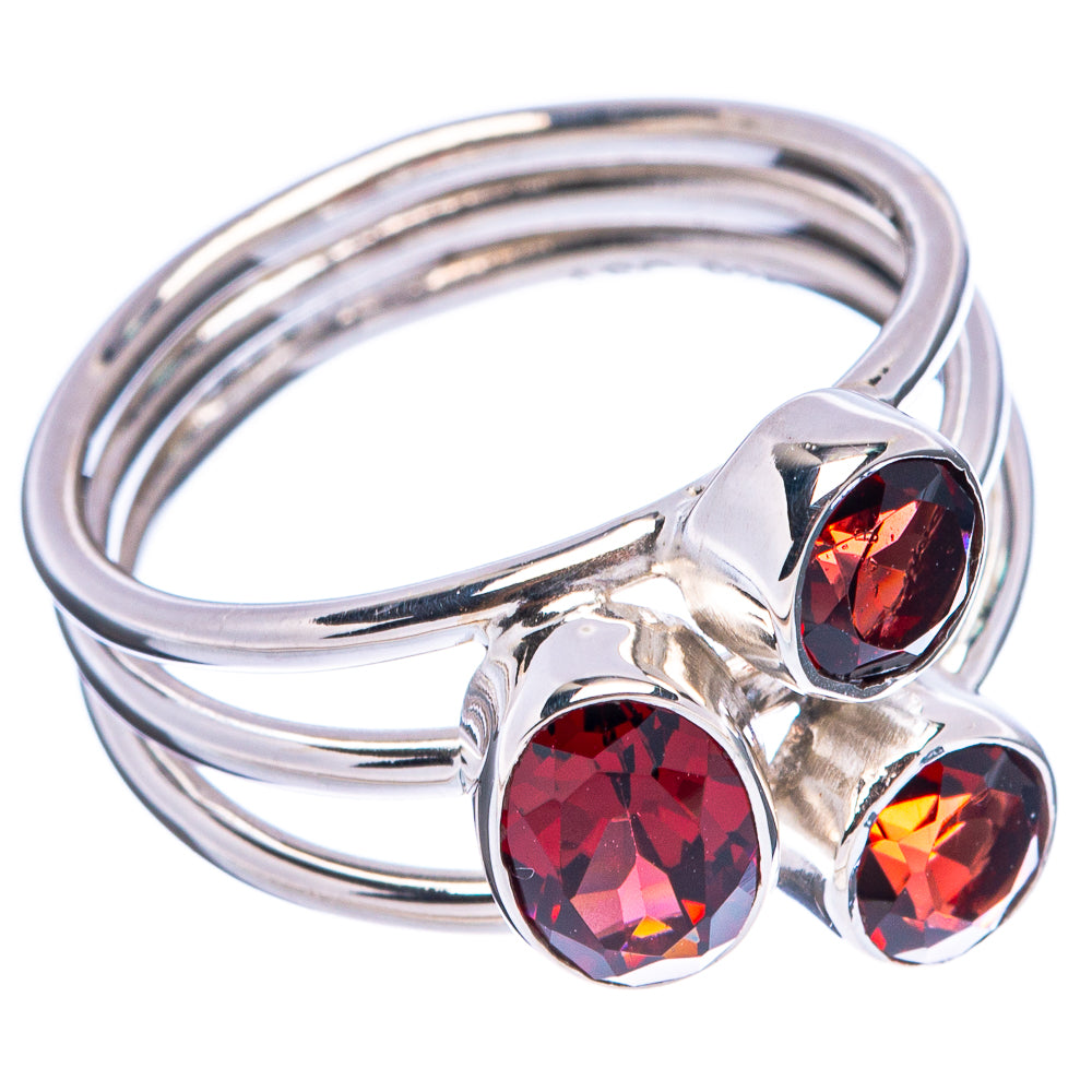 Premium Garnet Ring Size 6.5 (.925 Sterling Silver)
