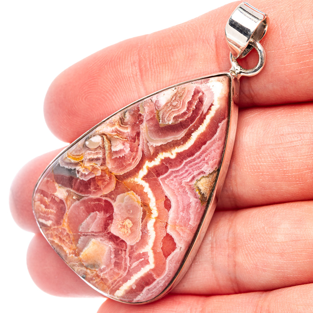 Premium Rhodochrosite Pendant 2 3/8" (.925 Sterling Silver)