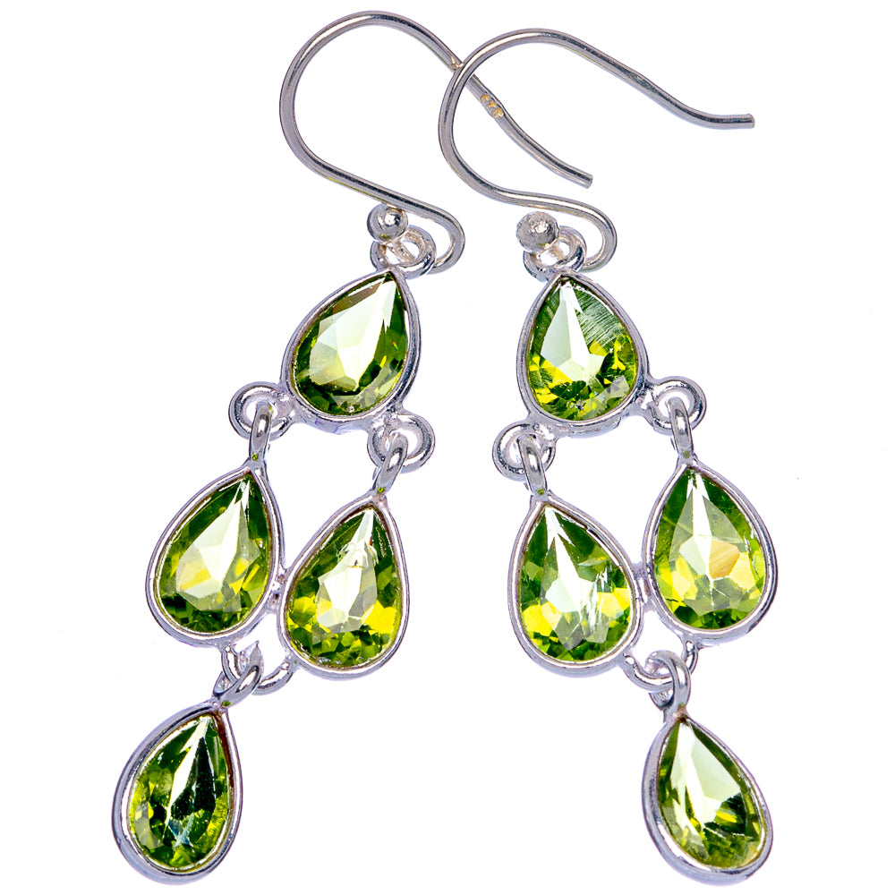 Peridot Earrings 1 7/8" (925 Sterling Silver) E433103