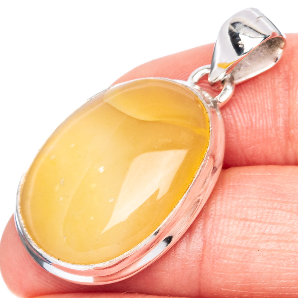 Amber Pendant 1 3/8" (925 Sterling Silver) P41315