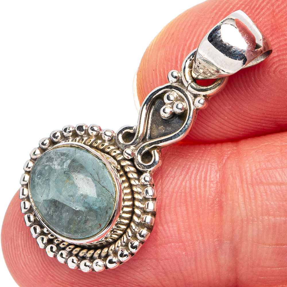 Aquamarine Pendant 1 1/4" (925 Sterling Silver) P45534