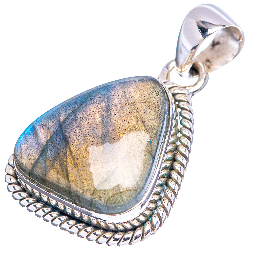 Labradorite Pendant 1 1/8" (.925 Sterling Silver)