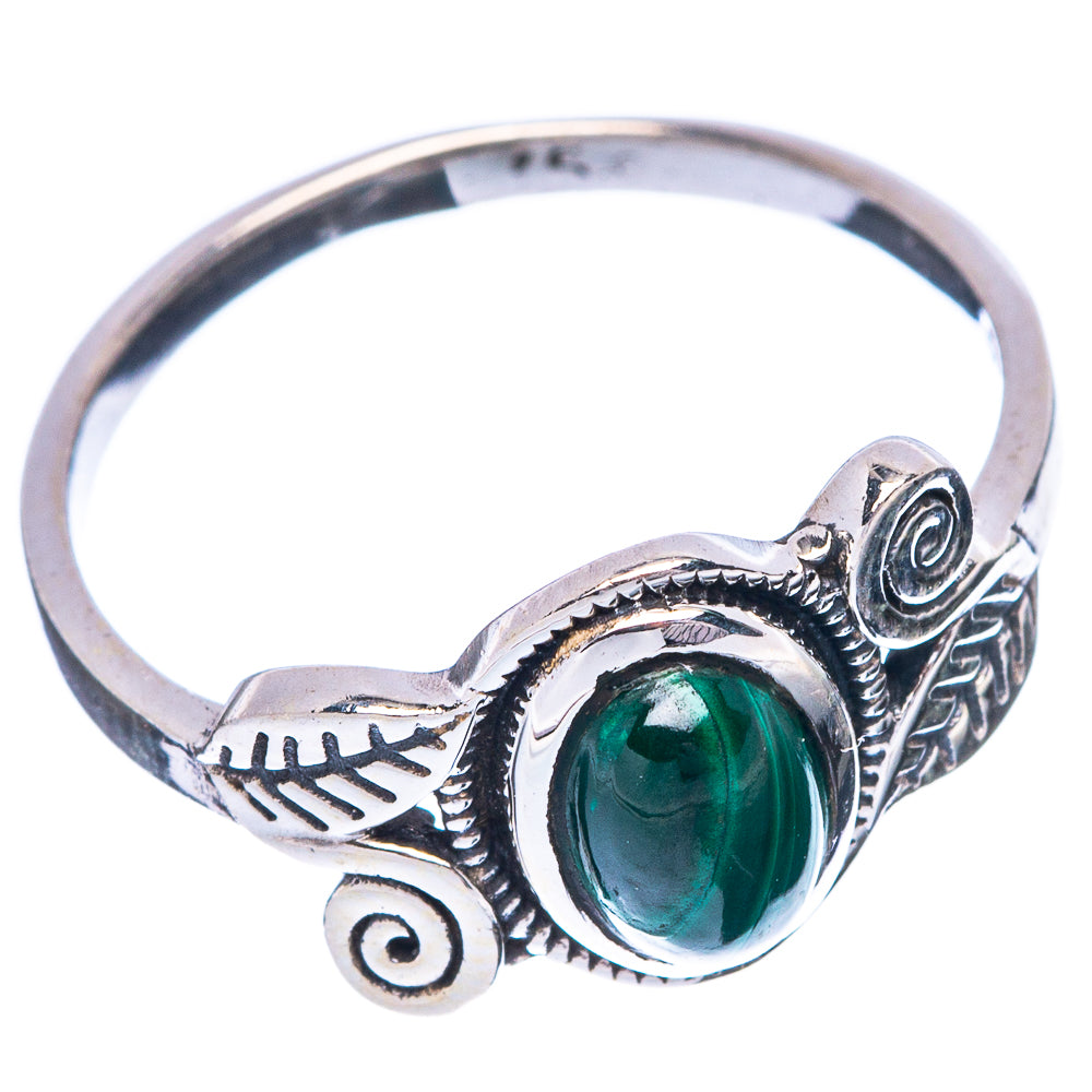 Malachite Leaf 925 Sterling Silver Ring Size 6.75 (925 Sterling Silver) R5326