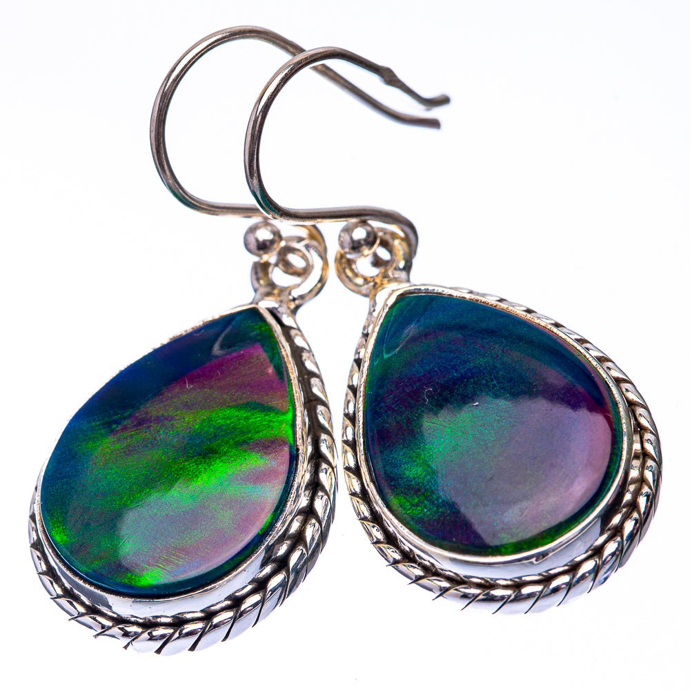 Aura Opal 925 Sterling Silver Earrings 1 3/8" (925 Sterling Silver) EARR432228