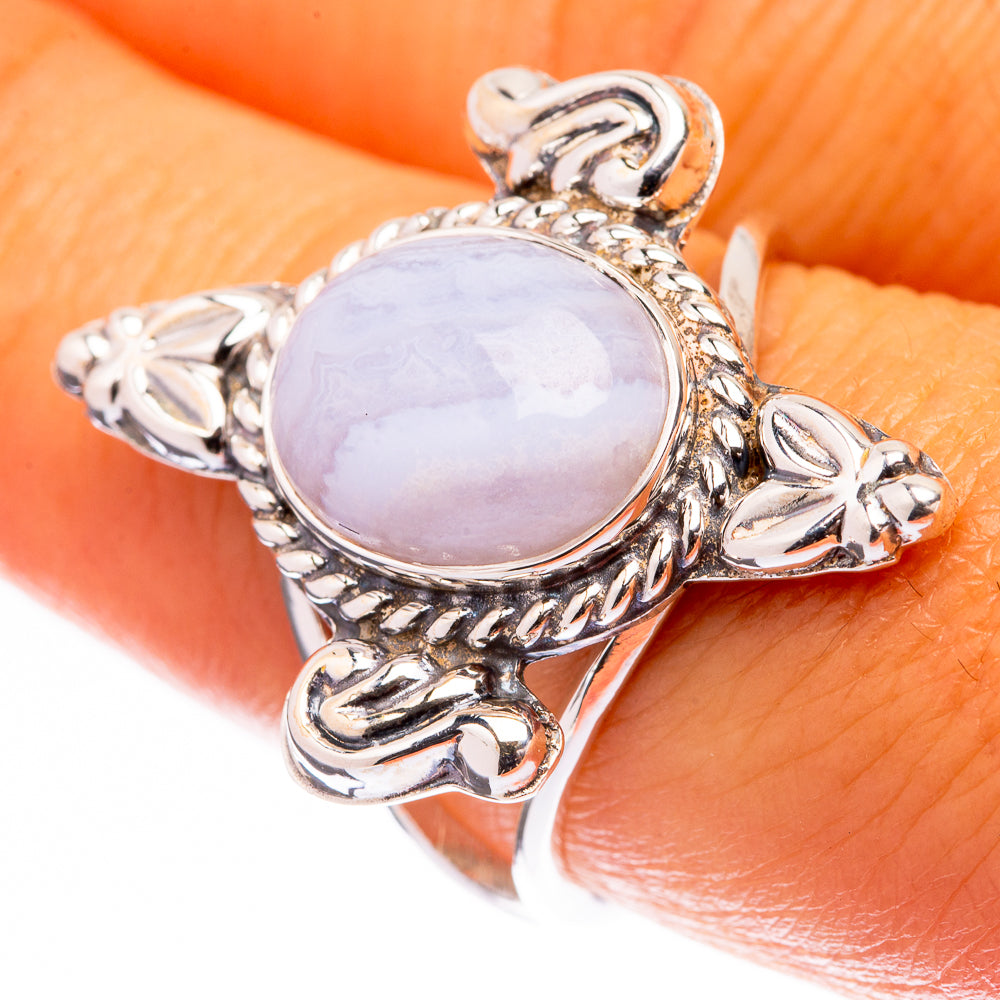 Premium Blue Lace Agate Ring Size 8 (925 Sterling Silver) R141917
