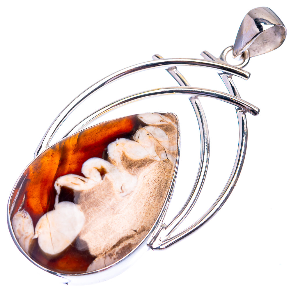 Peanut Wood Jasper Pendant 2 3/8" (925 Sterling Silver) P38841