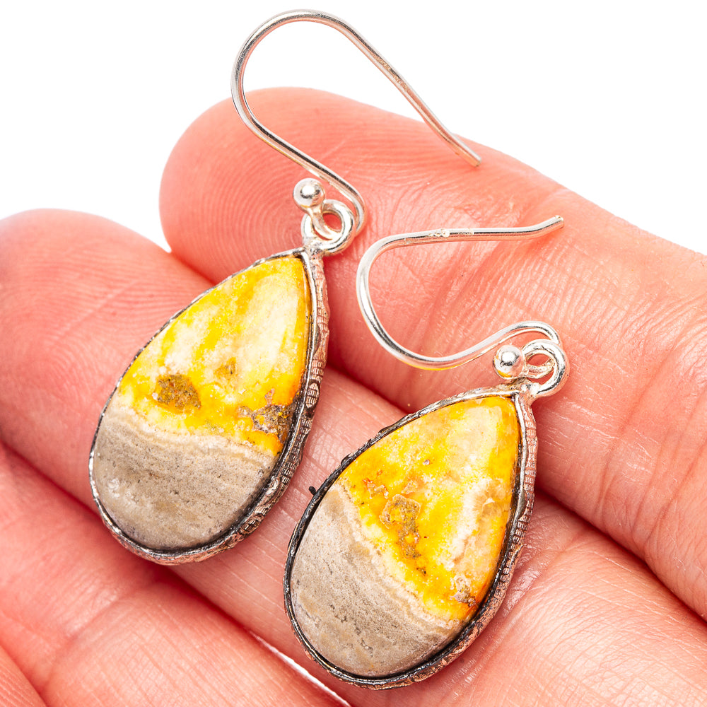 Bumble Bee Jasper Earrings 1 3/8" (925 Sterling Silver) E2403