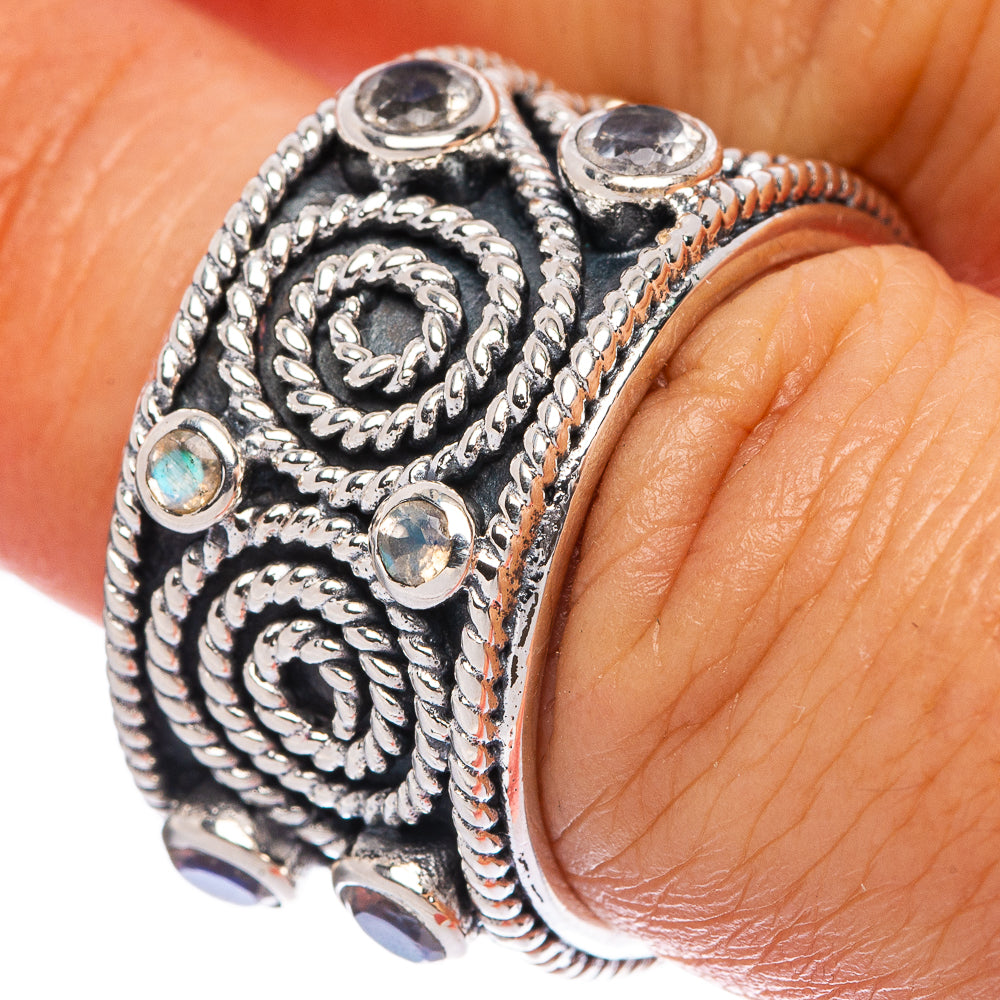 Rainbow Moonstone Ring Size 6 (925 Sterling Silver) R145947