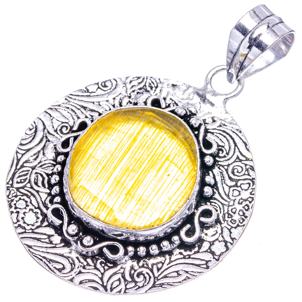 Yellow Onyx Pendant 2 1/8" (German Silver)