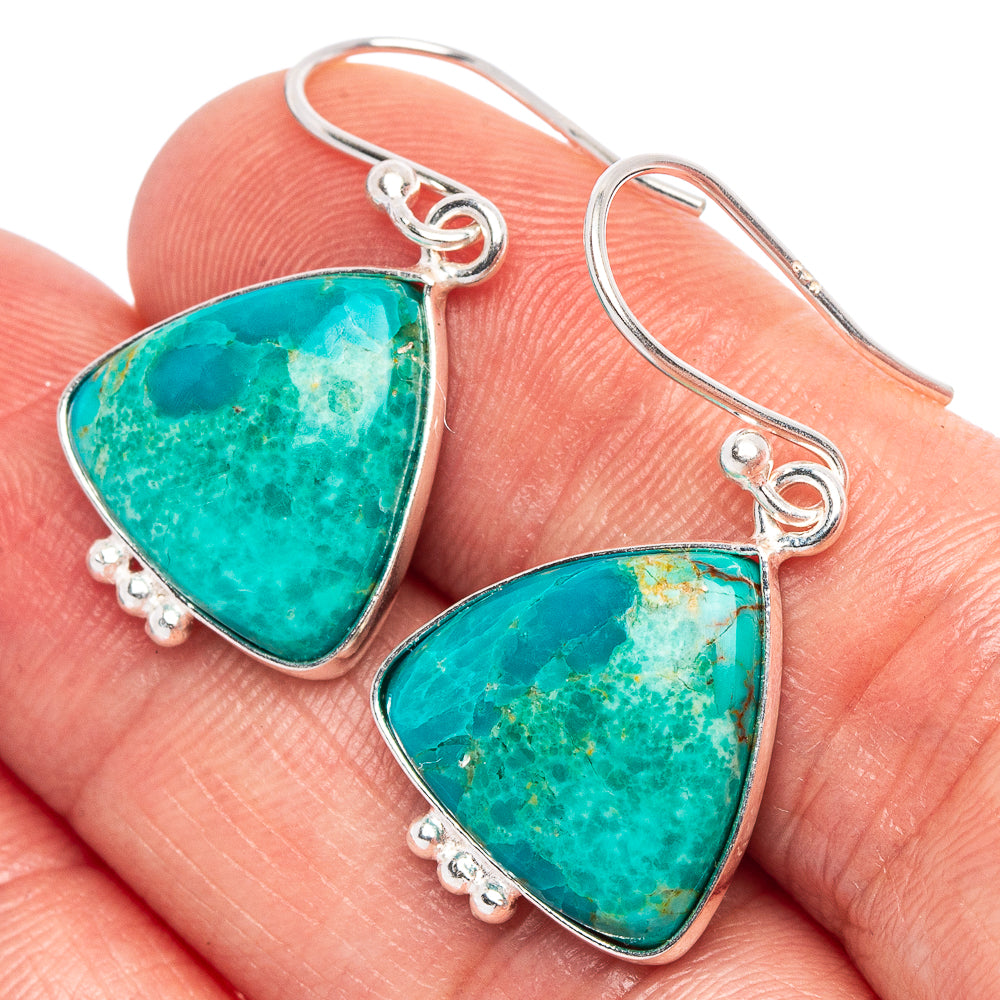 Kingman Turquoise Earrings 1 1/4" (925 Sterling Silver) E1841