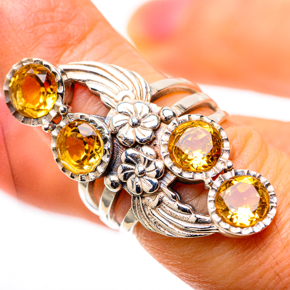 Large Faceted Citrine 925 Sterling Silver Ring Size 6 (925 Sterling Silver) RING139482
